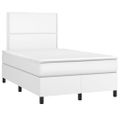 vidaXL Boxspring posteľ s matracom a LED biela 120x200 cm umelá koža
