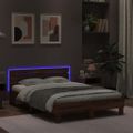 vidaXL Posteľný rám s čelom a LED hnedý dub 120x200 cm
