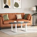vidaXL Nohy konferenčného stolíka v tvare U, 2 ks, biele, 50 x (42-43) cm, oceľové