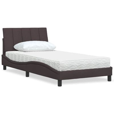 vidaXL Posteľ s matracom Hanko tmavohnedá 100x200 cm látka