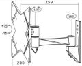 Neomounts FPMA-W825/Držák displeje/na stěnu/10-40"/sklopný/2 čepy/VESA 200X200/nosn. 20kg/černý Držák, VESA, nástenný, pro LCD a TV, úhloprícka 10"-40", náklon 30°, rotace 360°, otácení 180°, nosnost 20kg, cerný