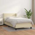 vidaXL Boxspring posteľ s matracom krémová 90x190 cm umelá koža