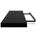 vidaXL Plávajúce nástenné police 2ks, lesklé čierne 80x23,5x3,8cm, MDF