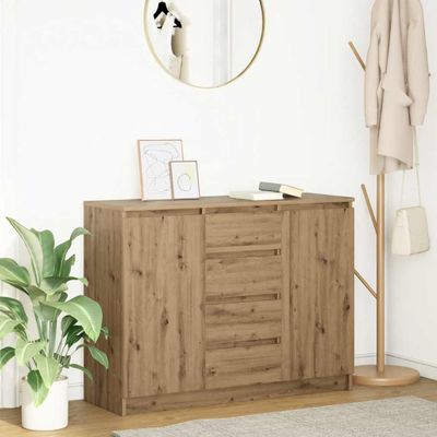 vidaXL Komoda so zásuvkami dub artisan 100,5x35x76 cm kompozitné drevo