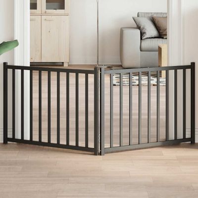 vidaXL Brána pre psa skladacia 2 panely 160 cm masívne jedľové drevo