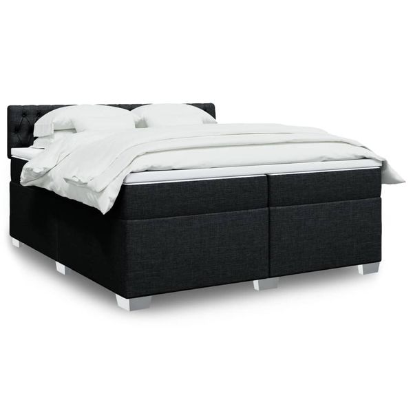 vidaXL Boxspring posteľ s matracom čierna 200x200 cm látka