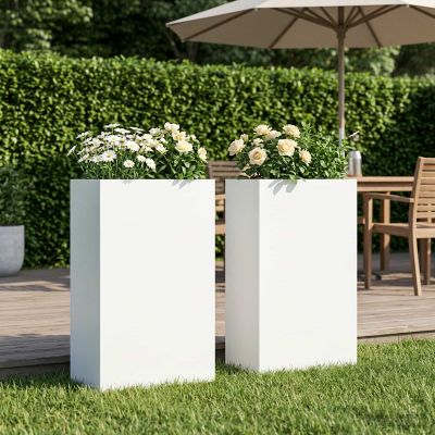 vidaXL Záhradný kvetináč 2 ks Biela 40 x 20 x 75 cm