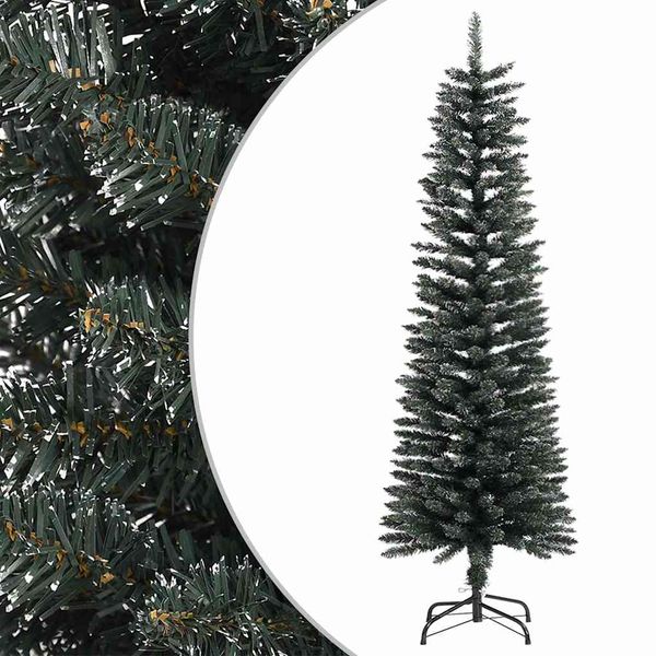 vidaXL Umelý úzky vianočný stromček s podstavcom zelený 150 cm PVC