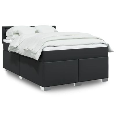 vidaXL Boxspring posteľ s matracom čierna 140x200 cm umelá koža