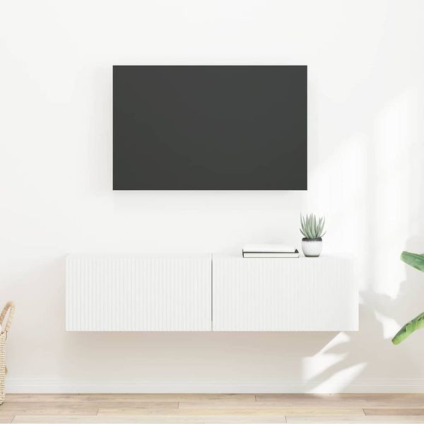 vidaXL TV nástenná skriňa Nástenný 2 pcs Biela 60 x 31 x 29,5 cm