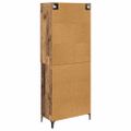 vidaXL Highboard Staré drevo 69,5 x 34 x 180 cm Kompozitné drevo