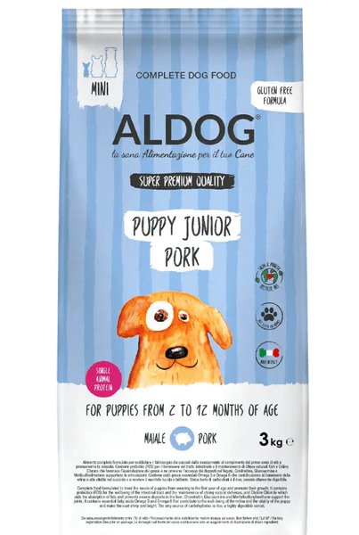 Aldog 2D-MJ3S Puppy-Junior Pork Mini granule pre šteniatka, malé plemená, bravčové, 3kg