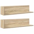 vidaXL Nástenné police 2 ks dub sonoma 75x16,5x16,5cm kompozitné drevo
