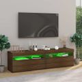 vidaXL TV skrinky s LED svetlami 2 ks hnedý dub 75x35x40 cm