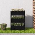 vidaXL Kvetináč čierny 77x25x104,5 cm borovicový masív