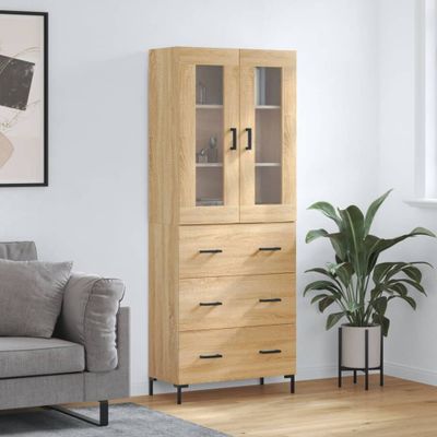vidaXL Vysoká skrinka dub sonoma 69,5x34x180 cm spracované drevo