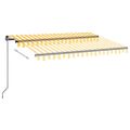 vidaXL Ručne zaťahovacia markíza s LED 350x250 cm žltá a biela