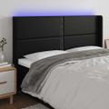vidaXL Čelo postele s LED čierne 163x16x118/128 cm umelá koža