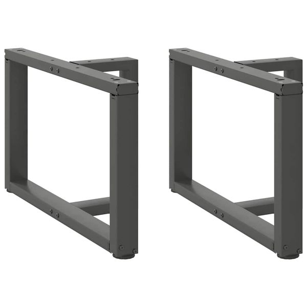 vidaXL Nohy konferenčného stolíka v tvare T, 2 ks, antracitové, 60x25x(42-43) cm, oceľ