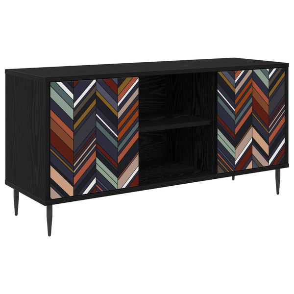 vidaXL TV skrinka OMMEN 102 x 33 x 51 cm Čierny dub Kompozitné drevo