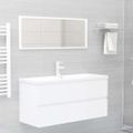 vidaXL Skrinka pod umývadlo, biela 100x38,5x45 cm, kompozitné drevo