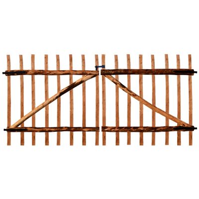 vidaXL Dvojkrídlová brána, impregnované lieskové drevo 300x150 cm