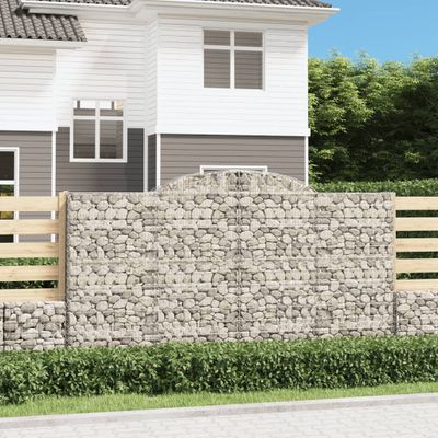 vidaXL Oblúkové gabiónové koše 9ks 300x30x160/180cm pozinkované železo