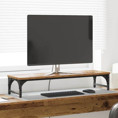 vidaXL Stojan na monitor Staré drevo 85 x 23 x 15,5 cm