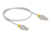 Patch kábel - RJ-45 (M) do RJ-45 (M) - 50 cm - 6 mm - S/FTP - CAT 6a - neobsahuje halogén - sivá