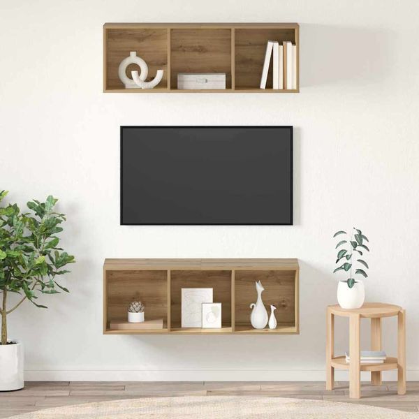 vidaXL Zostava TV skriniek 2 pcs Remeselný dub 37 x 37 x 107 cm