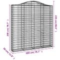 vidaXL Oblúkový gabionový kôš 13ks 200x30x200/220cm pozinkované železo