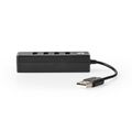 NEDIS UHUBU2420BK USB hub | 4portový | USB 2.0 | čierny