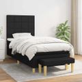 vidaXL Posteľný rám boxspring s matracom čierny 90x190 cm látka