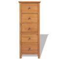 vidaXL Vysoká komoda so zásuvkami 45x32x115 cm, dubový masív