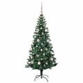 vidaXL Umelý predsvietený vianočný stromček Zelená 150 cm PVC a kov