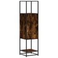 vidaXL Vysoká skrinka dymový dub 35,5x35x139 cm kompozitné drevo+kov
