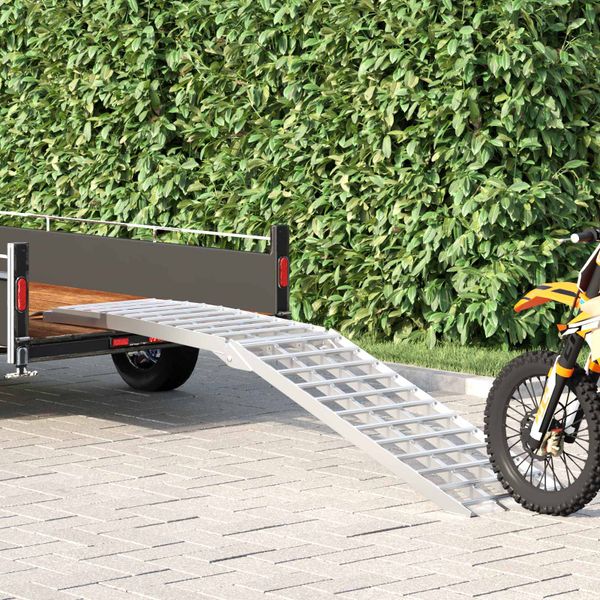 vidaXL Rampy na motocykle 680 kg Strieborná 680 kg Hliník