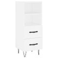 vidaXL Komoda biela 34,5x34x90 cm spracované drevo