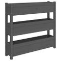 vidaXL Kvetináč sivý 112x25x104,5 cm borovicový masív