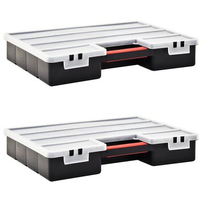 VidaXL Sortiment boxy 2 ks s nastaviteľnými prepážkami 460x325x80 mm