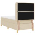 vidaXL Posteľ s pružinovým rámom s matracmi Krémová 100 x 200 cm látka