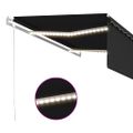 vidaXL Automatická markíza tienidlo&LED&senzor vetra 4x3m antracitová