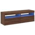 vidaXL TV skrinky 2 ks s LED, tmavý dub 60x35x40 cm