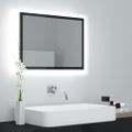 vidaXL LED kúpeľňové zrkadlo lesklé čierne 60x8,5x37 cm akryl