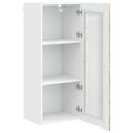 vidaXL Nástenný sklenený kabinet PORTO Sonoma dub 40 x 31 x 100 cm