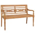 vidaXL Lavička Batavia s béžovou podložkou 120 cm tíkový masív