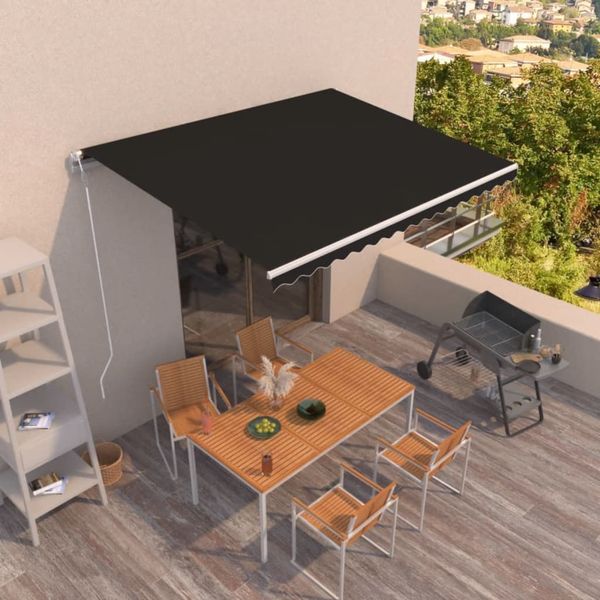 vidaXL Automaticky zaťahovacia markíza 450x350 cm antracitová