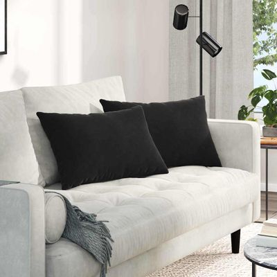 vidaXL Vankúše na pohovku 2 pcs Čierna 60 x 40 cm Kordúrová tkanina
