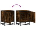 vidaXL Nočné stolíky 2 ks dymový dub 40x31x50 cm kompozitné drevo+kov