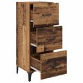 vidaXL Servírovacia skriňa Staré drevo 34,5 x 34 x 90 cm